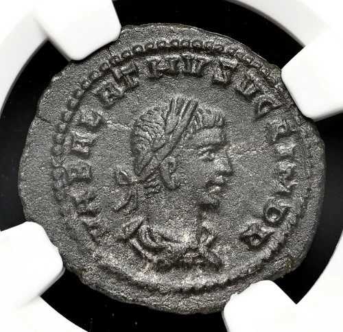 ローマ帝国。ヴァバラトゥスとアウレリアヌス。西暦270-275年。アエ・アントニニアヌス、NGC XF
