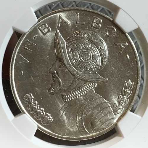 1947年 パナマ バルボア銀貨 NGC MS63