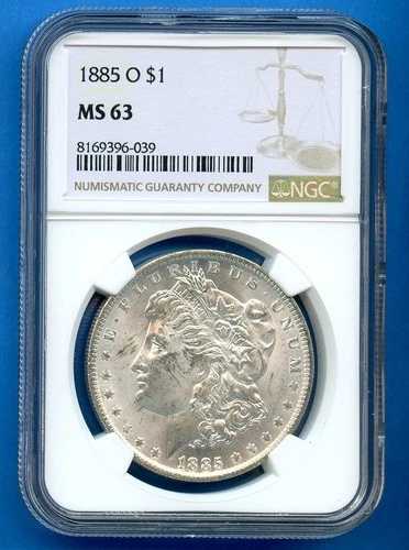 1885 O NGC MS63 モルガン銀貨 1ドル 米国造幣局コイン 1885-O MS-63 ブラストホワイト
