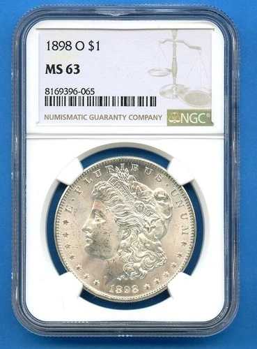1898 O NGC MS63 モルガン銀貨 1ドル 米国造幣局発行 1898-O MS-63 ブラストホワイト