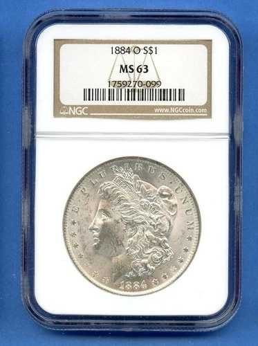 1884 O NGC MS63 モルガン銀貨 1ドル 米国造幣局発行 1884-O MS63 ブラストホワイト