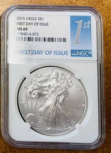 2015年 シルバーイーグル NGC MS69 発行初日
