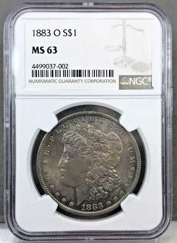 1883-O 米国 1ドルモルガン銀貨 NGC MS63 ~ 色調