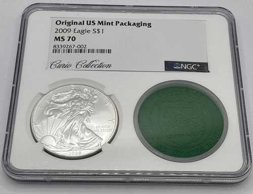 2009年 Curio Collection オリジナル米国造幣局パッケージ 1ドル シルバーイーグル NGC MS70