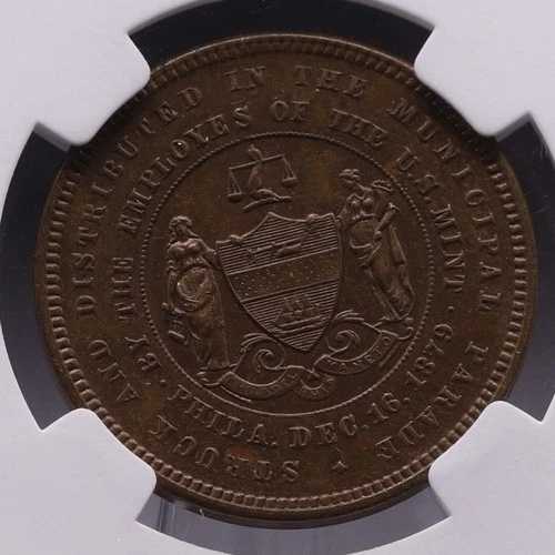1879年 グラント・パレード 真鍮トークン NGC MS64