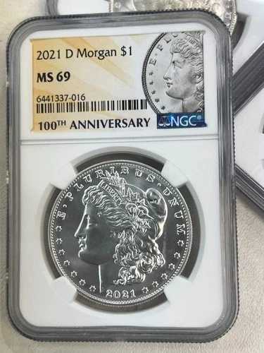 2021-D モルガン銀貨 NGC MS 69 認定 - デンバー造幣局 - DD40