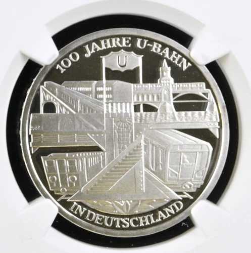 2002-D ドイツ 10E ユーロ ベルリン地下鉄100周年記念 シルバー NGC PF 68 ウルトラカメオ