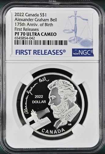 TOP POP 2022 カナダ シルバー 1ドル アレクサンダー・グラハム・ベル 175周年記念 プルーフ NGC PF70 48,840円