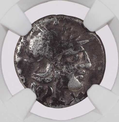 ルクレ トリオ AR デナリウス ローマ共和国銀貨 紀元前 136 年 - NGC F