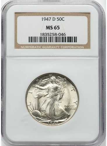 1947-D ウォーキング・リバティ ハーフダラー NGC MS65