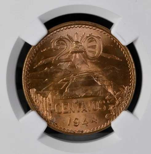 1944年 モナコ メキシコ 20セント センターボ タイプ1 国章 ブロンズ NGC 65 RD 48,840円