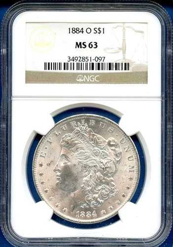 1884 O NGC MS63 モルガン・ダラー 1ドル 米国造幣局 銀貨 1884-O MS-63 ブラストホワイト