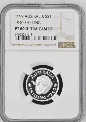 1999年 シルバー プルーフ 1ドル 1940年 シリング 羊 メリノウール マスターピース - NGC PF69 UC