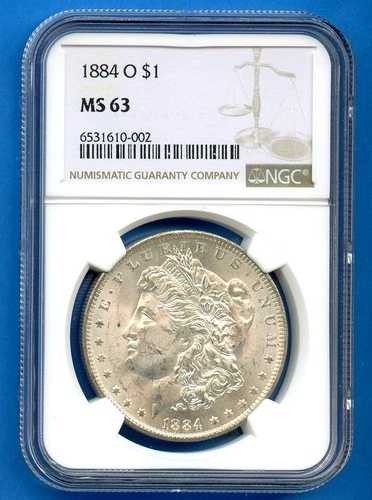 1884 O NGC MS63 モルガン銀貨 1ドル 米国造幣局コイン 1884-O MS-63 ブラストホワイト