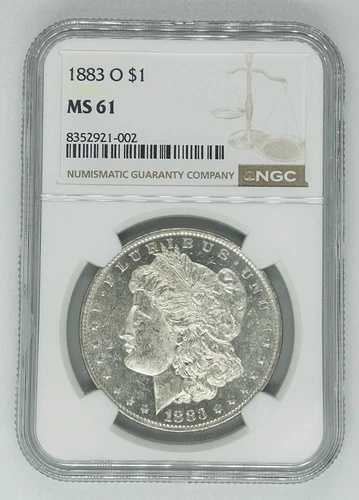 1883-O モルガン銀貨 1ドル硬貨 NGC MS 61 (プルーフ状) 48,840円