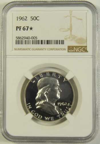 1962年 フランクリンハーフ NGC PF-67 STAR #40-005