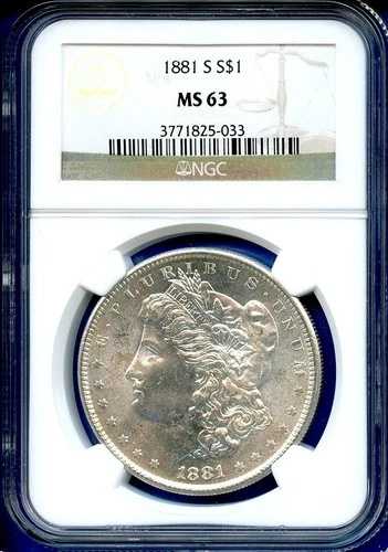 1881 S NGC MS63 モルガン・ダラー 1ドル 米国造幣局 銀貨 1881-S MS-63 ブラストホワイト