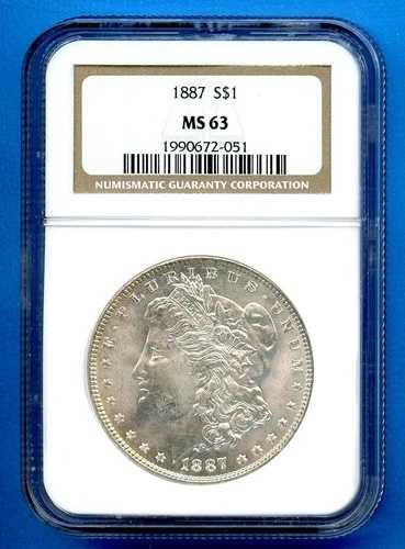 1887 P NGC MS63 モルガン銀貨 1ドル 米国造幣局コイン 1887-P MS-63