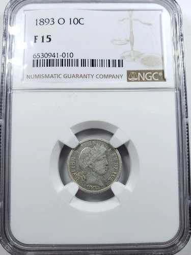 1893 O ?10 USA バーバー ダイム NGC F15 48,840円