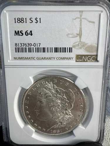 1881-S サンフランシスコ モルガン シルバー NGC MS64