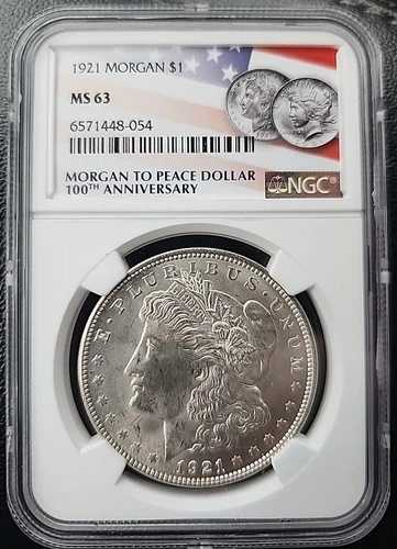 1921年モルガン銀貨 - NGC MS 63 - *100周年記念\
