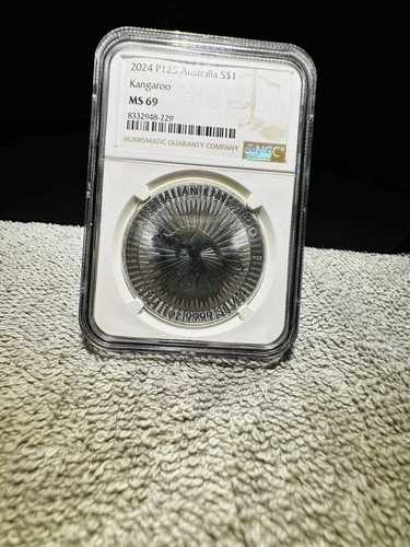 2024年 オーストラリア 1ドル カンガルー MS 69 NGC コイン 1オンス 銀貨 .999 48,840円