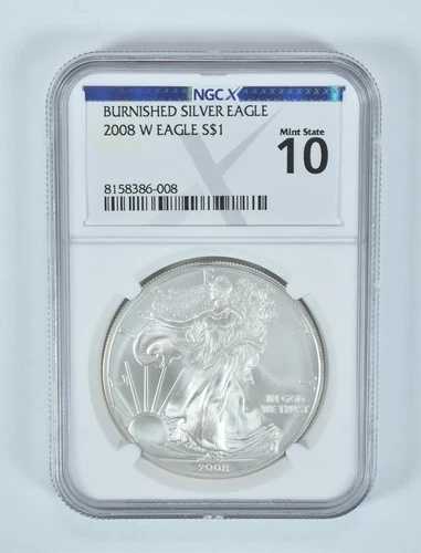 2008-W バーニッシュドシルバーイーグル ミントステート 10 NGC X NGCX 48,840円