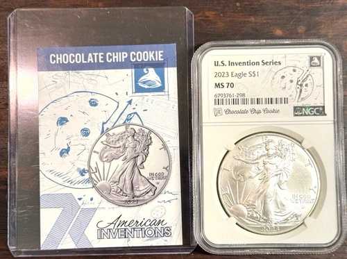 2023年 W $1 米国シルバーイーグル インベンションシリーズ チョコレートチップクッキー NGC MS70