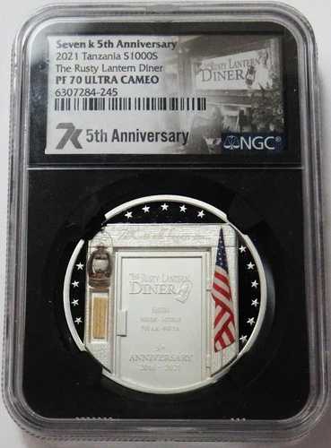 2021年 タンザニア シルバー 1000シリング ザ・ラスティ・ランタン・ダイナー 1オンス NGC PF 70 UC