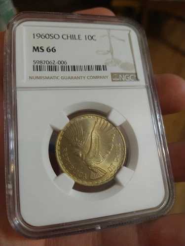 チリ 1960 10 センテシモス NGC MS66
