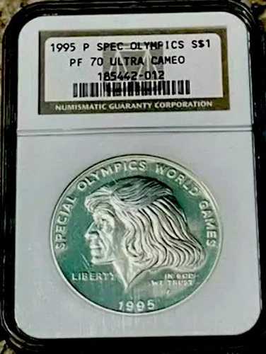 1995年 P スペシャルオリンピックス シルバーダラー NGC PF70??完璧な品質??
