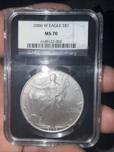 2006-W アメリカン シルバー イーグル NGC MS70 25周年記念 1オンス .999 シルバー