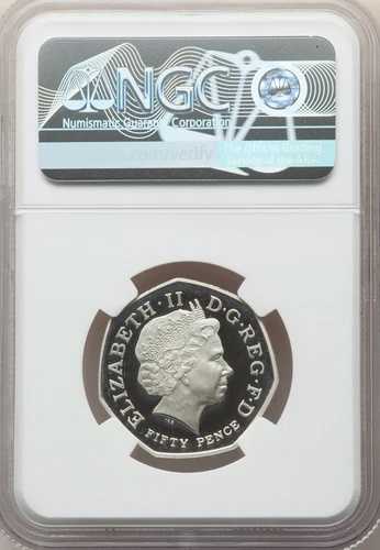 イギリス 50ペンス銀貨 2011年 NGC PF69 ウルトラカメオ 世界自然保護基金 #C383