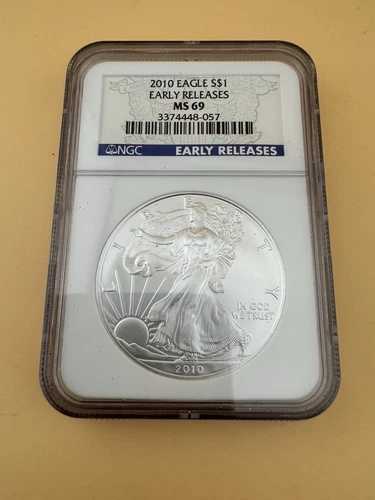 2010年 $1 アメリカンシルバーイーグル NGC MS69 アーリーリリース ブルーラベル