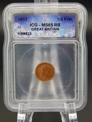 1913年製 イギリス製 1/3ファーシング ICG MS 65 RB - アイスキューブホルダー (BT851)