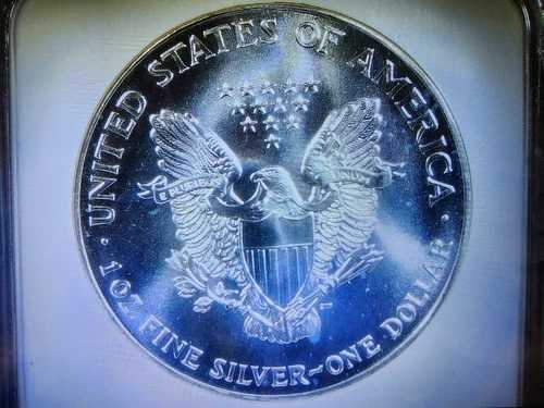 1994年 1ドル アメリカン シルバー イーグル ASE NGC MS69 キーデート - ブライトホワイト & 認定