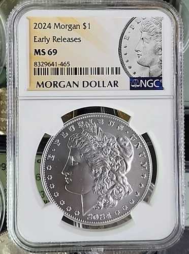 2024年 1ドル モルガン銀貨 NGC MS 69 アーリーリリース モルガンラベル
