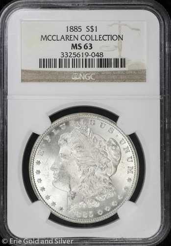 1885-P 1ドル モルガン銀貨 NGC MS 63 | マクラーレン・コレクション 未流通 UNC