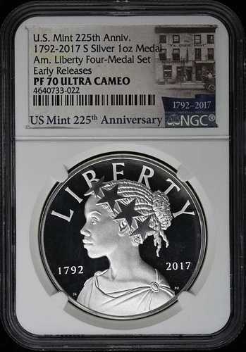 1792-2017 S シルバー 1オンス リバティ アーリーリリース メダル NGC PR70DCAM