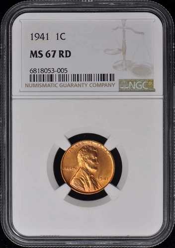 1941年 ウィートリバース リンカーンセント 1C NGC MS67RD