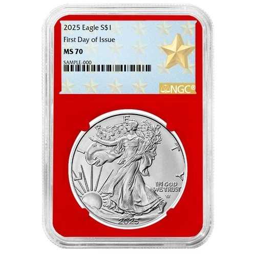 2025年 1ドル アメリカン シルバー イーグル NGC MS70 FDI ウェストポイント スターラベル レッドコア