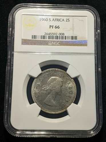 南アフリカ 1960年 プルーフ 2シリング 2/- NGC PF66 GEM UNC KM# 50 #1653