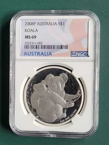 2008年 オーストラリア コイン コアラ 1オンス 999 シルバー NGC MS69!