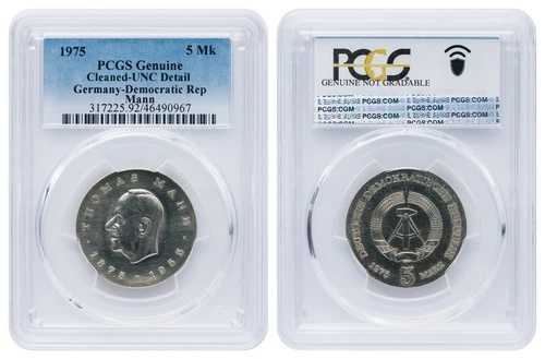 5マーク GDR 1975 トーマス・マン PCGS UNC 詳細
