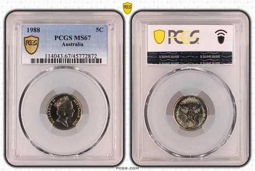 1988年 5セント 5セント オーストラリア PCGS MS67 FDC GEM UNC #3800