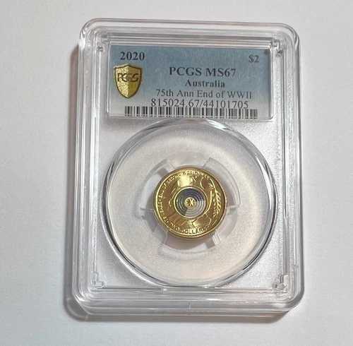 2020年 第二次世界大戦終結75周年記念 2ドル硬貨 PCGS MS67 レギュラーストライク #05