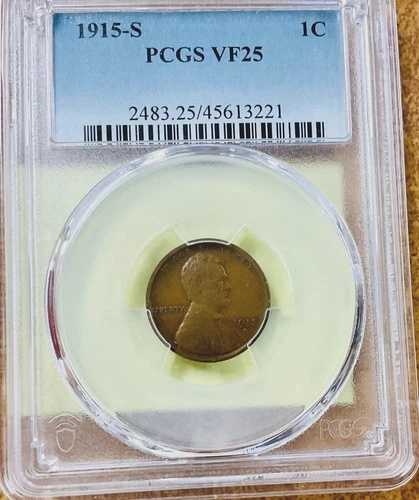 1915年 Sリンカーンセント、PCGS VF25セミキー