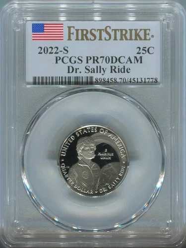 PCGS 2022-S 25セントクォーターコイン ディープカメオ サリー・ライド博士 アメリカ
