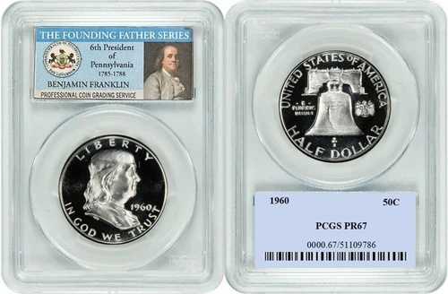 1960年 フランクリン 1/2ドル 50C PCGS PR67-