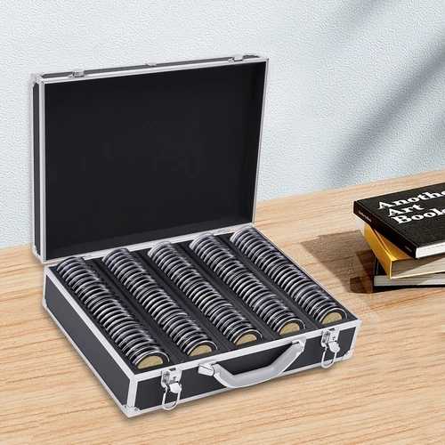 ブラックコイン収納ボックス 100グレードアルミコインスラブケース PCGS、NGCコインホルダー